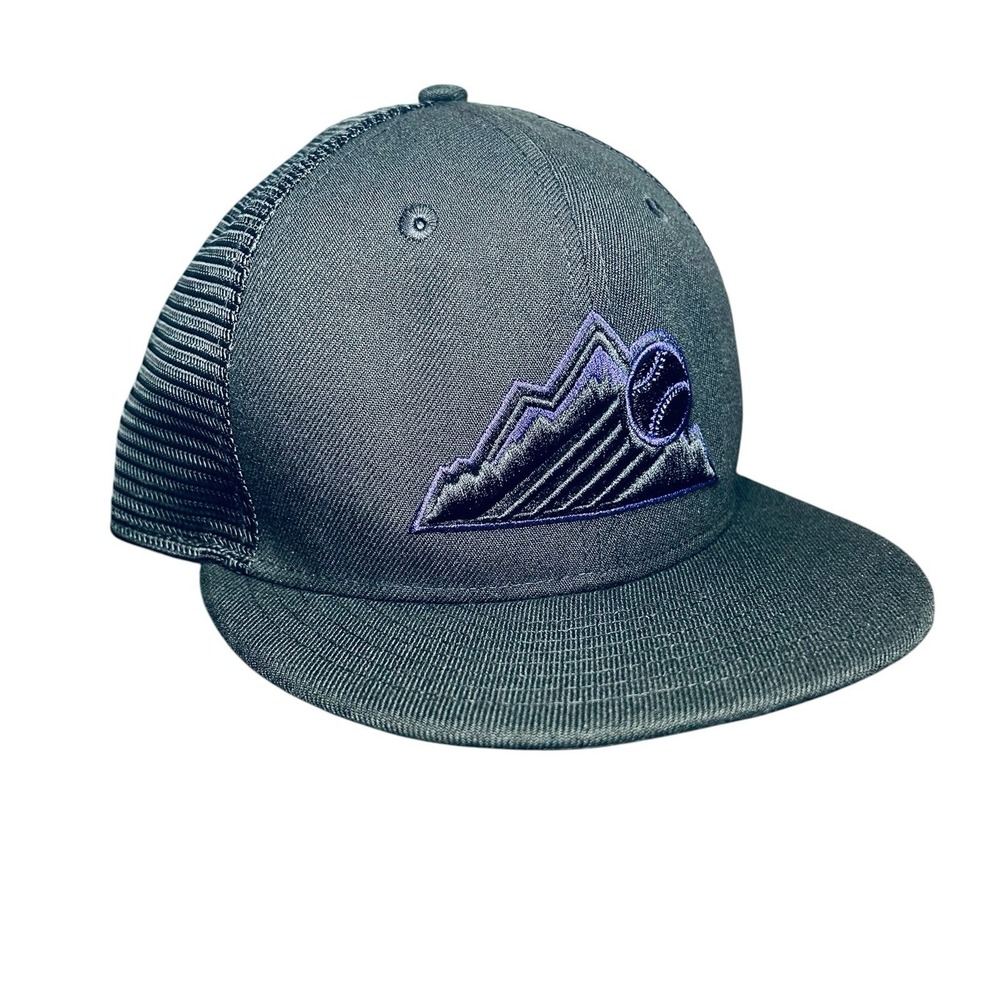 New Era 59FIFTY Colorado Rockies Purple Mountain Fitted Hat 7 1/2 MLB Mesh Black